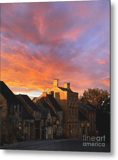The Cotswolds Metal Print featuring the photograph A Street in Stow at Sunset by Brian Watt