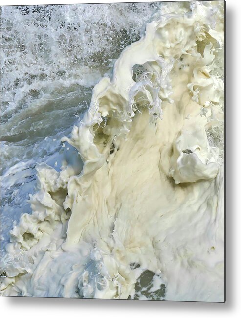 Florence Metal Print featuring the photograph Abstract details of ocean foam, by Steve Estvanik