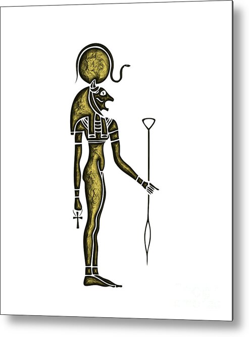 Ancient Egypt Metal Print featuring the digital art Bastet - Goddes of the Ancient Egypt by Michal Boubin