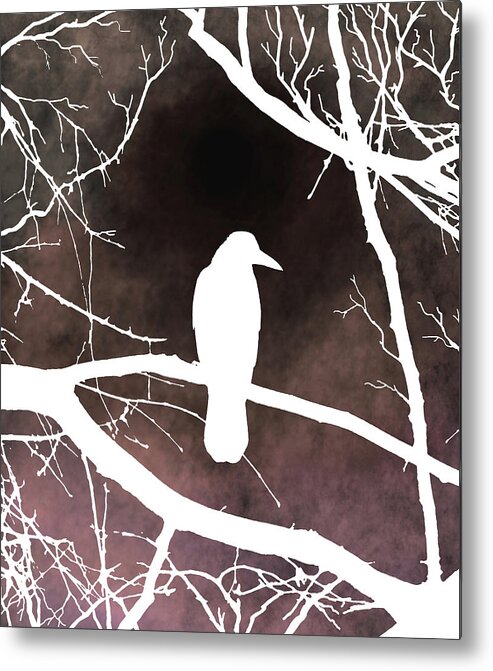 Bird Metal Print featuring the digital art Bird 79 Crow Raven by Lucie Dumas