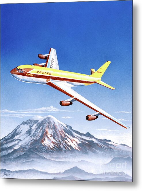 Aviation Metal Print featuring the painting Boeing 367-80 by Steve Ferguson