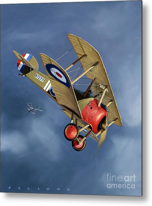 Aviation Metal Print featuring the painting British Sopwith F.1 Camel by Jack Fellows