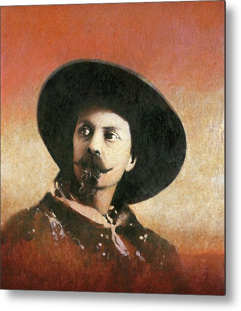 Buffaloe Bill Metal Print featuring the painting Buffalo Bill Portrait by Michael Thomas