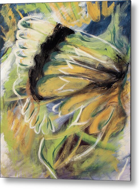 Butterfly Metal Print featuring the painting Butterfly Abstract by Pamela Schwartz