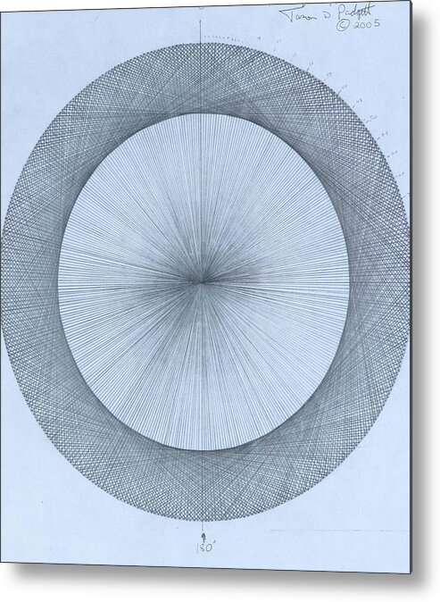 Circle Metal Print featuring the drawing Circles do not exist one degree by Jason Padgett