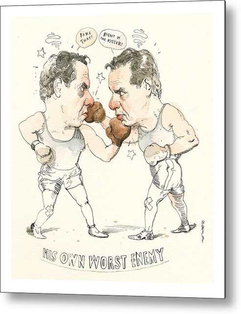 Cuomo Vs. Cuomo Metal Print featuring the painting Cuomo vs. Cuomo by Barry Blitt