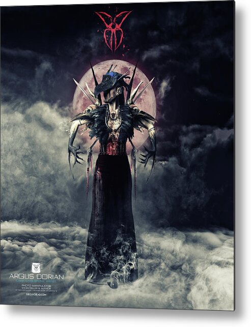 Dark Art Metal Print featuring the digital art Dark Raven by Argus Dorian by Argus Dorian