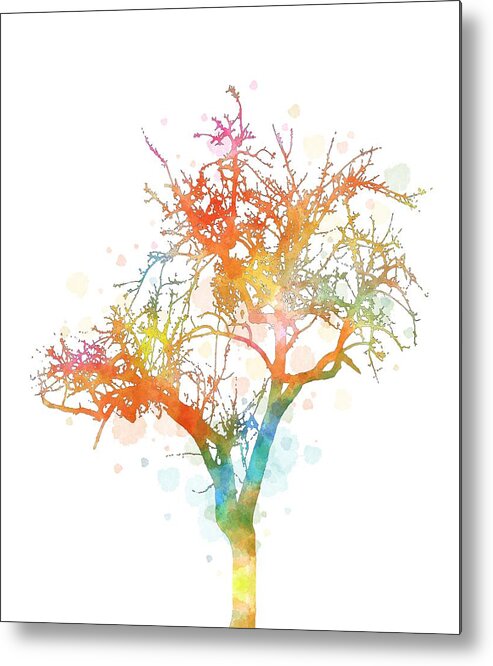 Tree Metal Print featuring the digital art Design 169 multicolor tree by Lucie Dumas