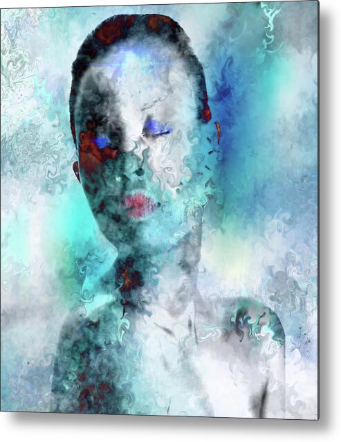 Art Metal Print featuring the painting Dreaming in Blue by Art by Gabriele