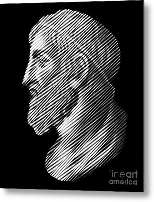 Education Metal Print featuring the digital art Greek mathematician, engineer and inventor Archimedes, portrait by Cu Biz