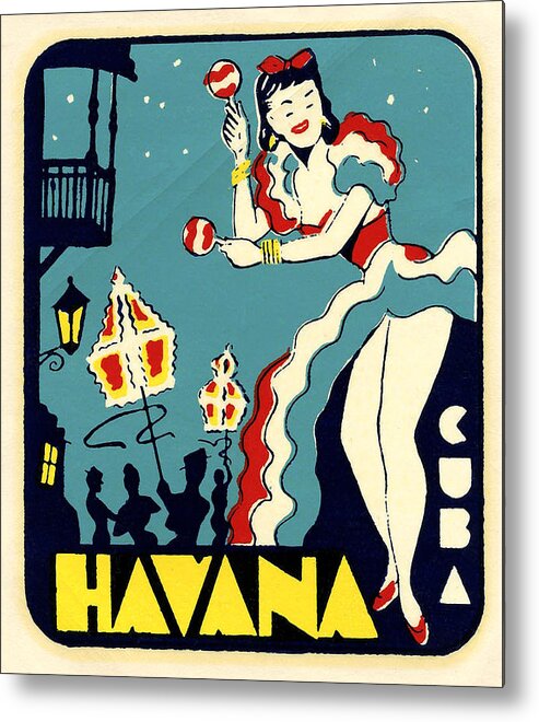 Cuba Metal Print featuring the drawing Havana Cuba Decal by Unknown