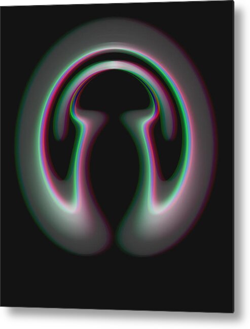 Head Phones Headphones Music Listen Abstract Invert Inverted Metal Print featuring the digital art Head Phony Imagine2 by Jon VanStrate