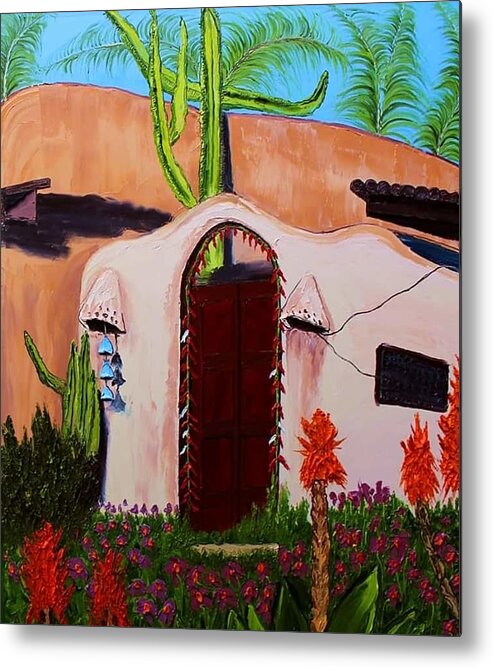  Metal Print featuring the painting House Of New Mexico #1 by James Dunbar