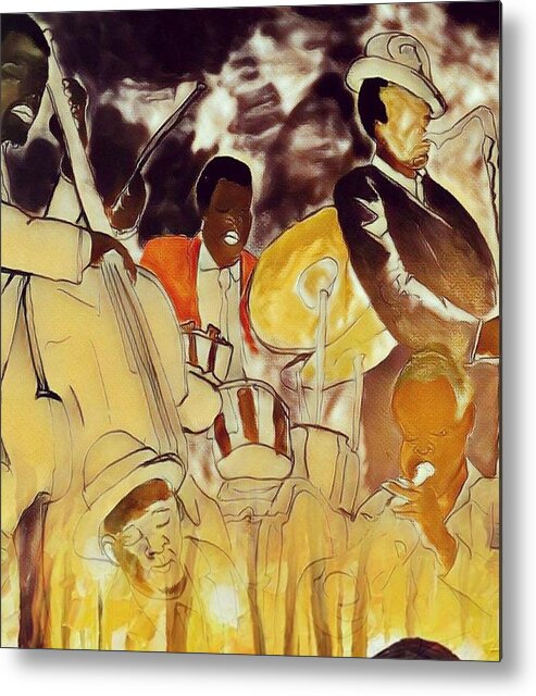  Metal Print featuring the painting Jazz by Angie ONeal