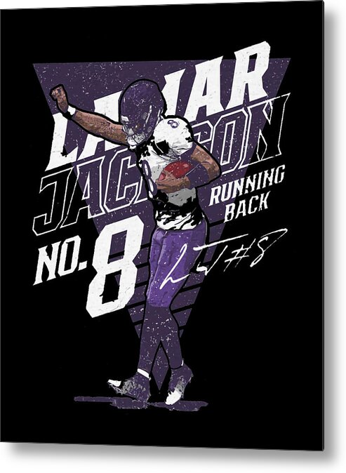 Football Metal Print featuring the digital art Lamar Jackson Touchdown Dance by Kelvin Kent