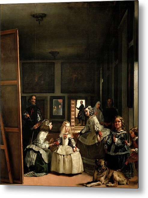 Diego Velazquez Metal Print featuring the painting Las Meninas, The Family of Philip IV, 1656 by Diego Velazquez
