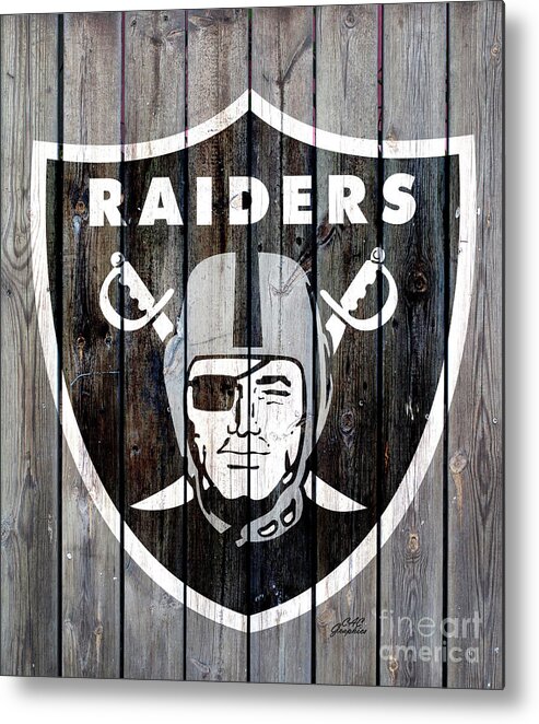 Las Vegas Raiders Wood Art Metal Print by CAC Graphics - Pixels