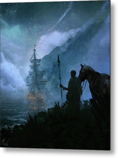Ship Metal Print featuring the painting New Arrivals by Joseph Feely