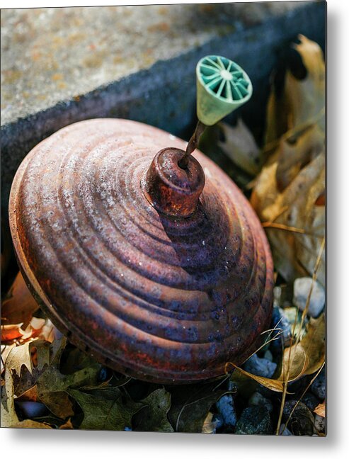 Old Metal Print featuring the photograph Old Spinning Top Toy by Marilyn Hunt