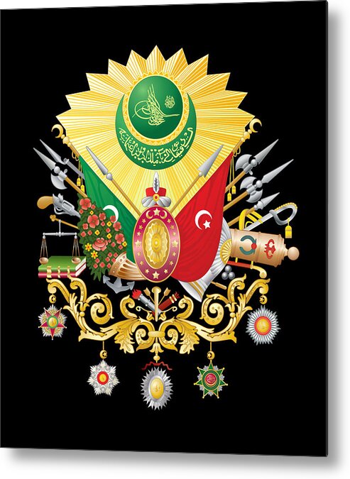Sufi Metal Print featuring the digital art Ottoman Coat-of-Arms by Sufi Meditation Center