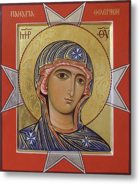  Metal Print featuring the mixed media Our Lady of Philermo by Philip Davydov