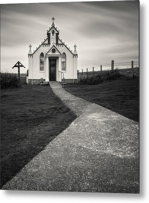 Italian Metal Print featuring the photograph Path to the Italian Chapel by Dave Bowman