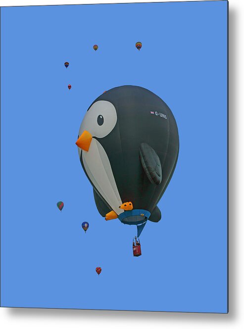 Penguin Metal Print featuring the photograph Penguin - Hot Air Balloon - Transparent by Nikolyn McDonald