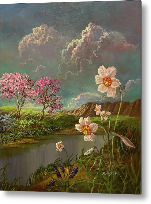 Poetic Metal Print featuring the painting Poetic Spring by Rand Burns