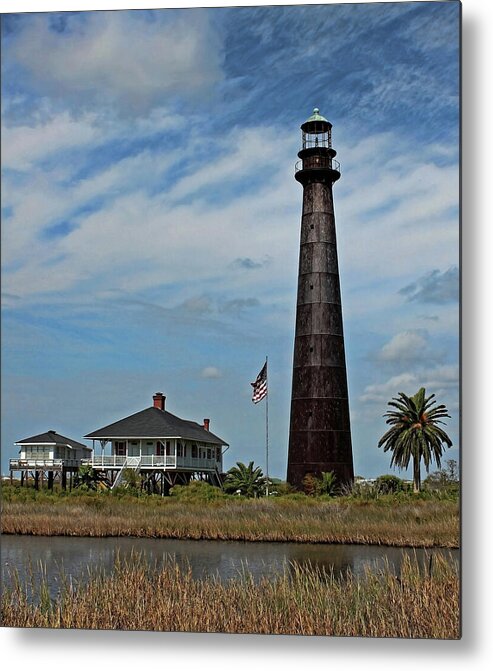 Galveston Metal Print featuring the photograph Port Bolivar Lighthouse by Judy Vincent
