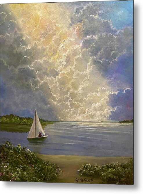 Sailing Metal Print featuring the painting Sailing The Light by Rand Burns