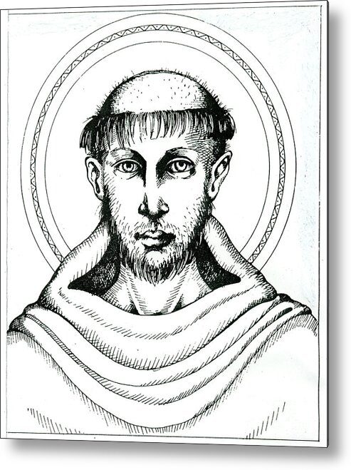 St Francis Metal Print featuring the drawing St Francis by William Hart McNichols