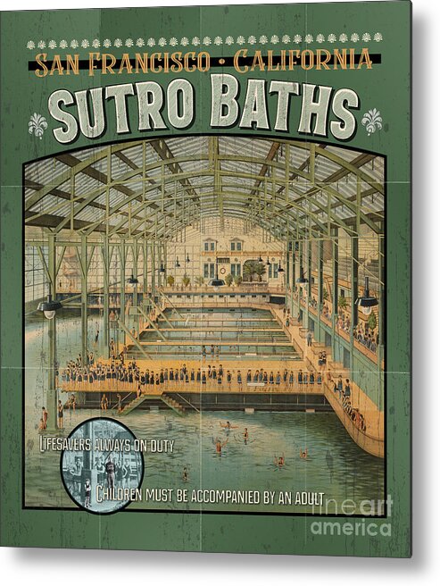 Sutro Baths Metal Print featuring the digital art Sutro Baths Poster by Brian Watt