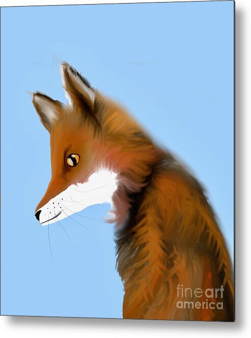 Fox Metal Print featuring the digital art The fox by Elaine Rose Hayward