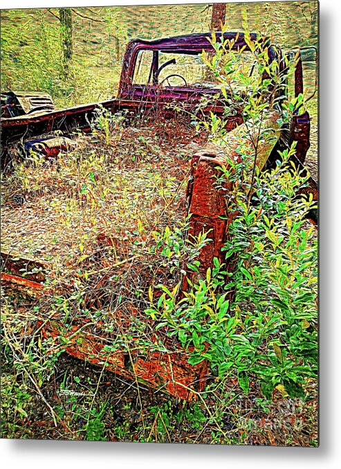 Trucks Metal Print featuring the mixed media Trucking No More by DB Hayes