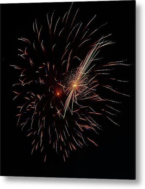 Fireworks Metal Print featuring the photograph Virginia City Fireworks 15 by Ron Long Ltd Photography