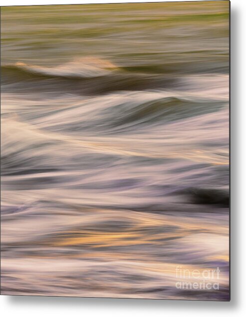 Waves Metal Print featuring the photograph Waves Motion Layers at Sunset by Mike Reid