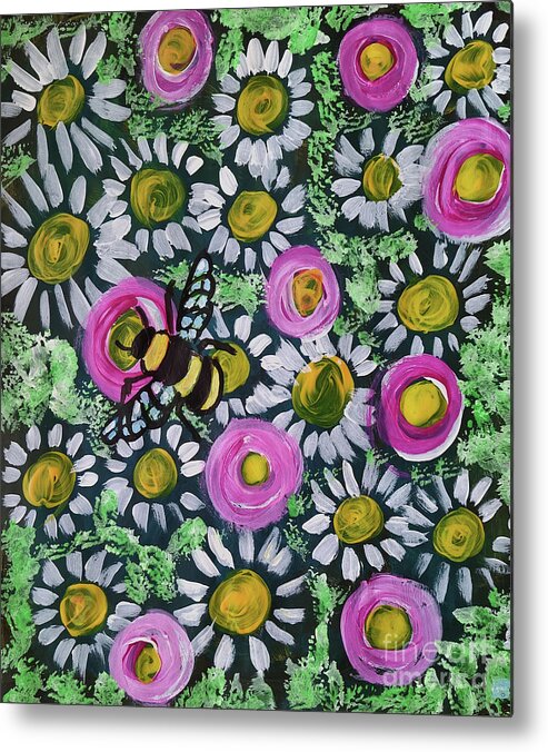 Bumblebee Metal Print featuring the mixed media Where is the Bumblebee by Mimulux Patricia No