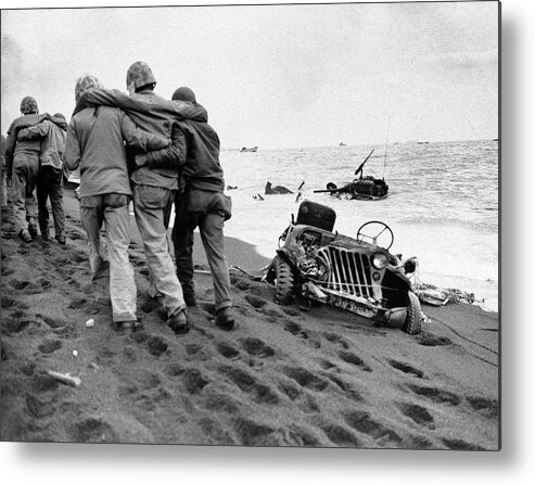 Omaha Beach Survivors D Day Normandy France 1944 Unknown Photographer Metal Print