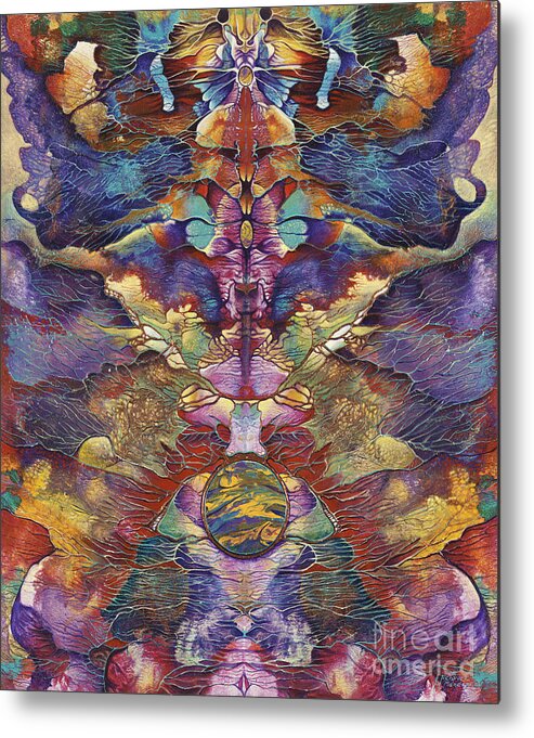 Rorschach Metal Print featuring the painting Carnaval by Ricardo Chavez-Mendez