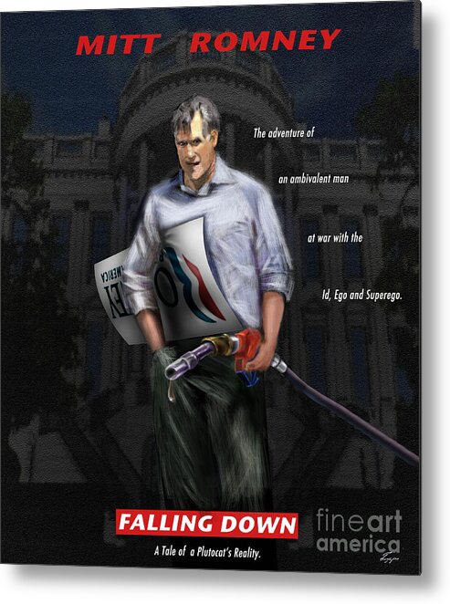 Mitt Romney Metal Print featuring the painting Falling Down by Reggie Duffie