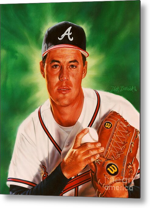 Sports Metal Print featuring the painting Greg Maddux by Dick Bobnick