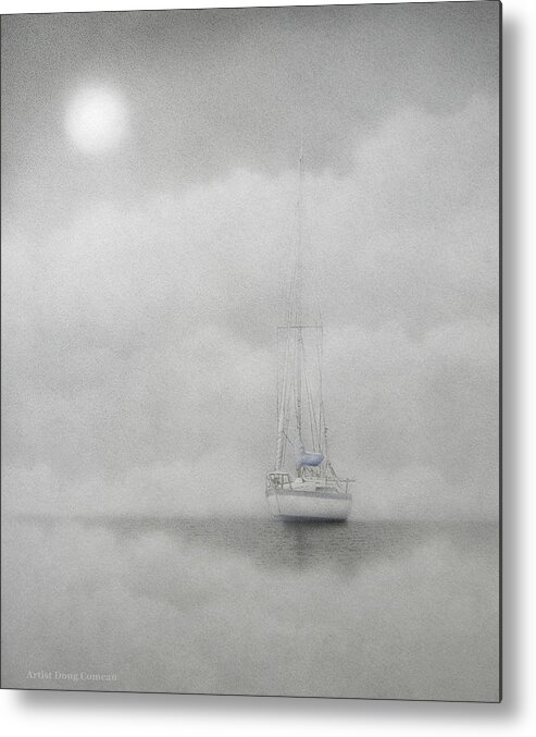 Sail Boat Metal Print featuring the drawing The Navigator by Stirring Images