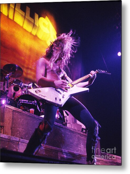 Metallica Metal Print featuring the photograph Metallica 1986 James Hetfield #2 by Chris Walter