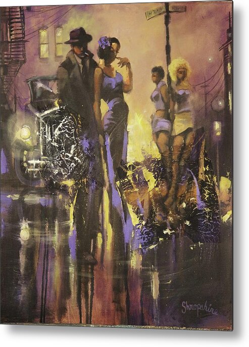 Gangsters Metal Print featuring the painting A Gangsters Life by Tom Shropshire