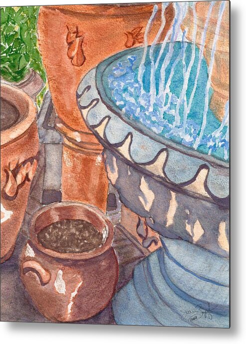 Clay Pots Metal Print featuring the painting Baltimore Pots by Joan Zepf