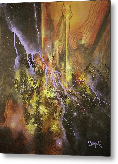 Abstract Metal Print featuring the painting Against the Grain by Tom Shropshire