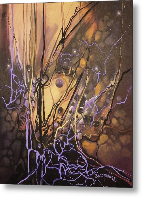Abstract Metal Print featuring the painting Entanglements by Tom Shropshire