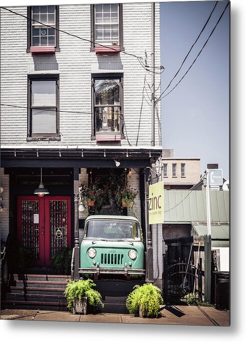 Lambertville Metal Print featuring the photograph Jeep On The Porch by Steve Stanger