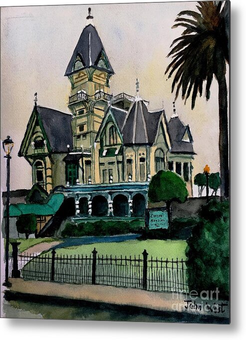 Eureka Ca Metal Print featuring the painting Carson Mansion by John West