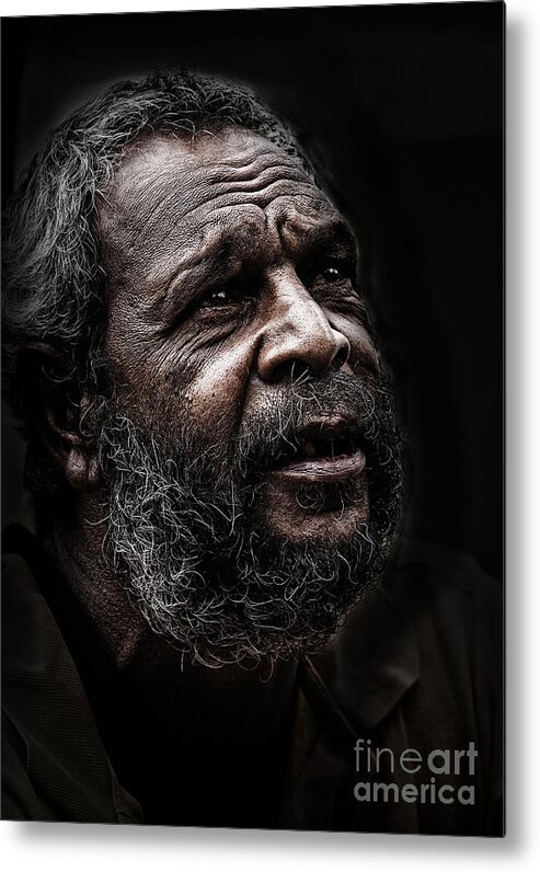 Australian Aboriginal Man Metal Print featuring the photograph Aboriginal man by Sheila Smart Fine Art Photography